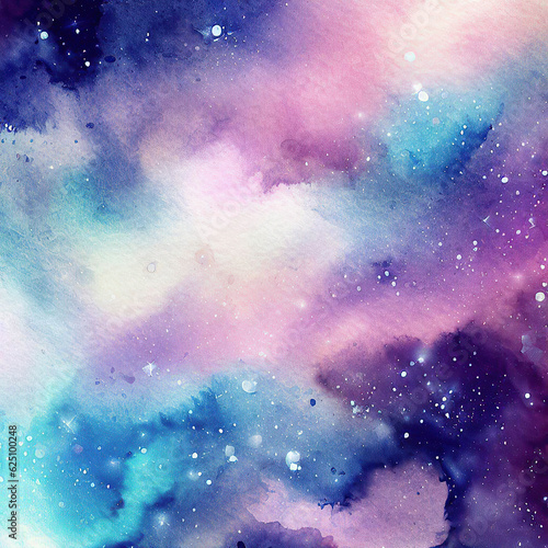 Watercolor Galaxy Space Background © ROKA Creative