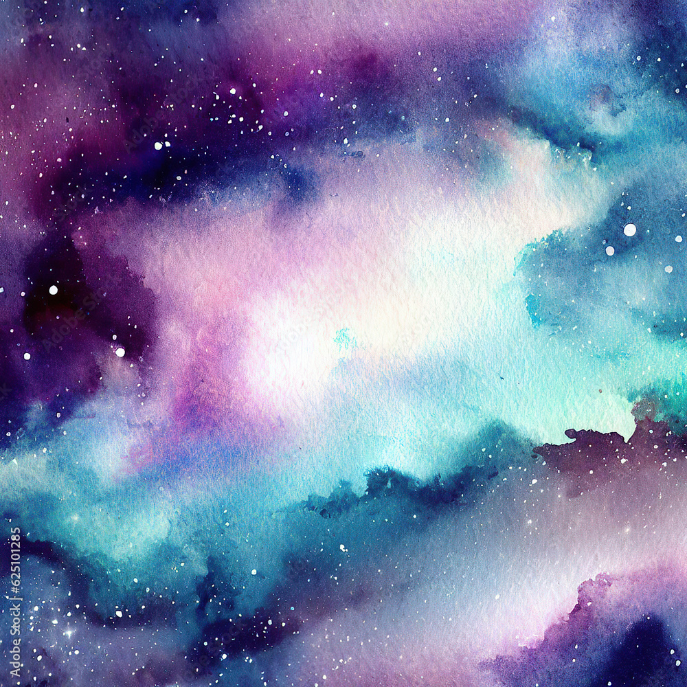 Watercolor Galaxy Space Background