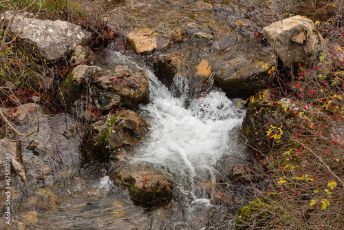 Flowing river, a serene dance amid nature's picturesque canvas