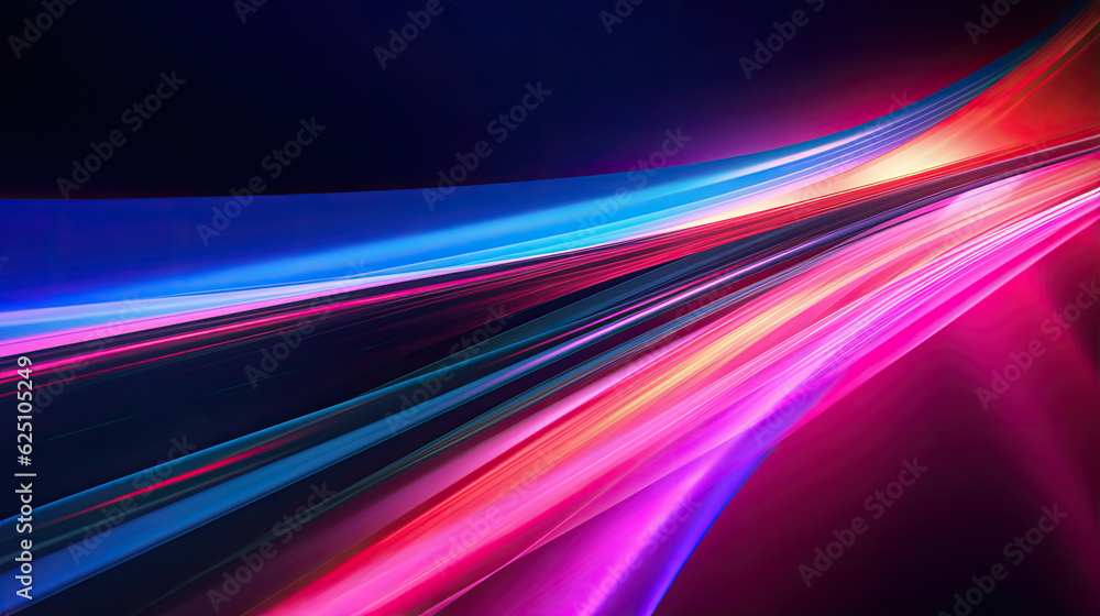 Abstract background with colorful spectrum, neon rays and glowing lines - AI Generated