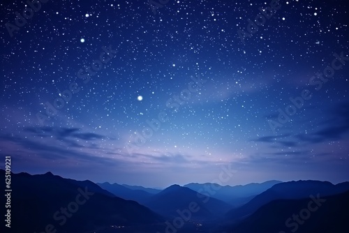 starry night sky. only sky, mountains and stars. 
