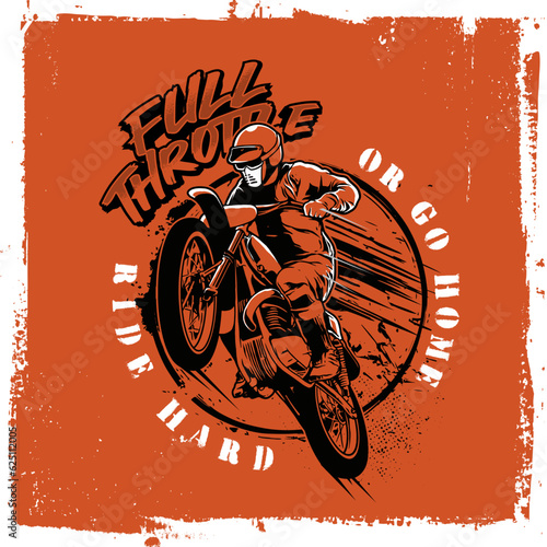 Extreme dirtbike motocross fly high vector illustration