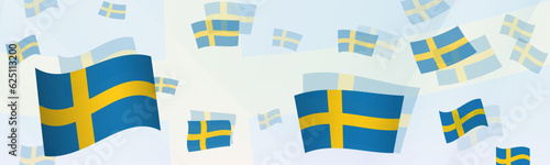 Sweden flag-themed abstract design on a banner. Abstract background design with National flags.