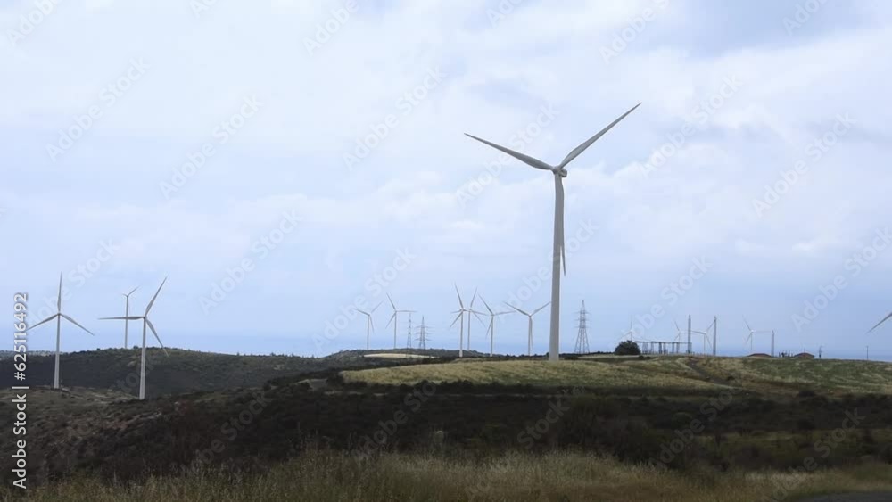 Technology wind mills turbines. Renewable wind energy eco-friendly wind farm Technology wind mills turbines. Renewable wind energy eco-friendly wind farm