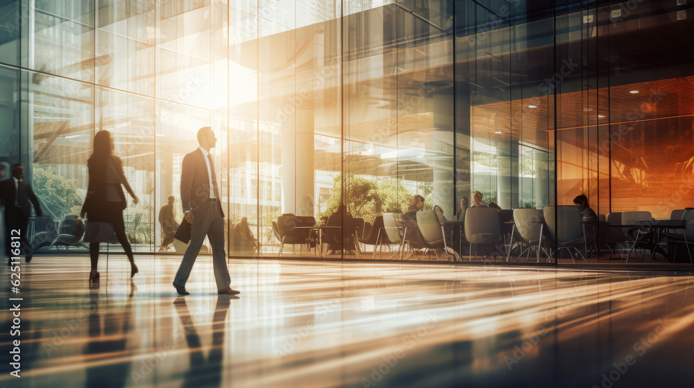 Silhouettes of business people at the office - AI Generated Silhouettes of business people at the office - AI Generated