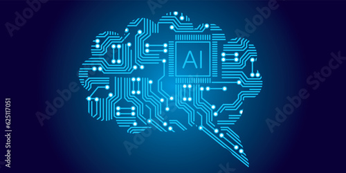 AI image brain vector
