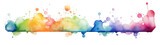 Abstract colorful rainbow color painting illustration banner long - watercolor blobs blob splashes, isolated on transparent background png (Generative Ai)