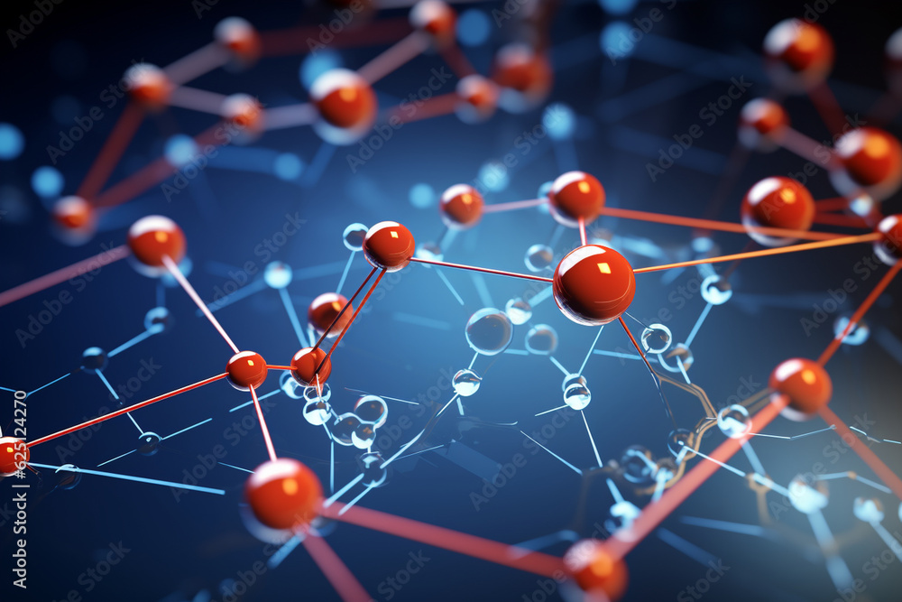 A close-up of a network of molecules, with arrows indicating the direction of chemical reactions and processes Generative AI A close-up of a network of molecules, with arrows indicating the direction of chemical reactions and processes Generative AI