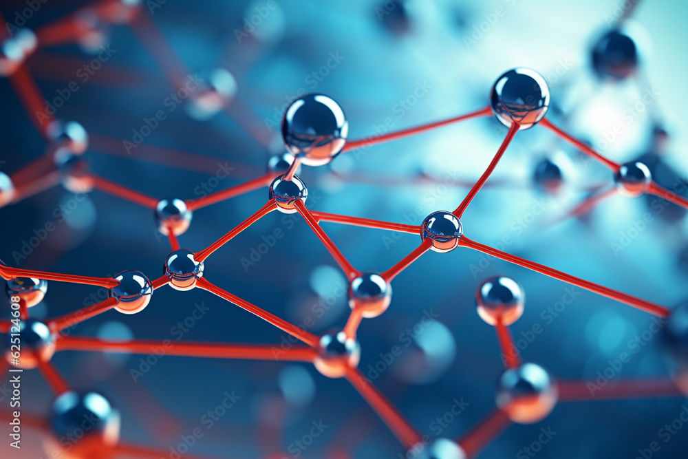 A close-up image of a network of molecules, intricately linked together to form a complex molecular structure Generative AI A close-up image of a network of molecules, intricately linked together to form a complex molecular structure Generative AI