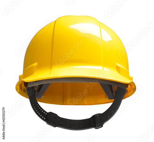 Front view of yellow safety helmet
