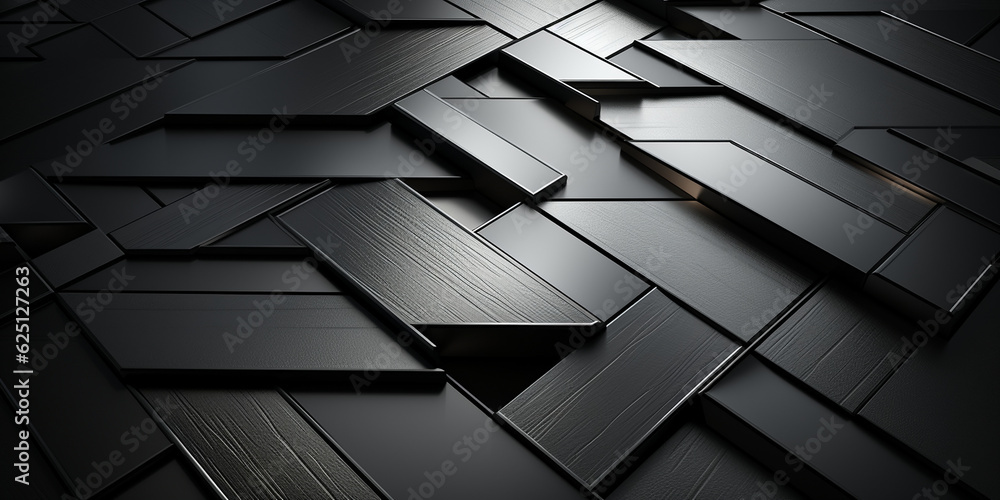 Glänzende eckige Mosaik Fließen in anthrazit Metallic 3D als Vorlage, ai generativ Glänzende eckige Mosaik Fließen in anthrazit Metallic 3D als Vorlage, ai generativ