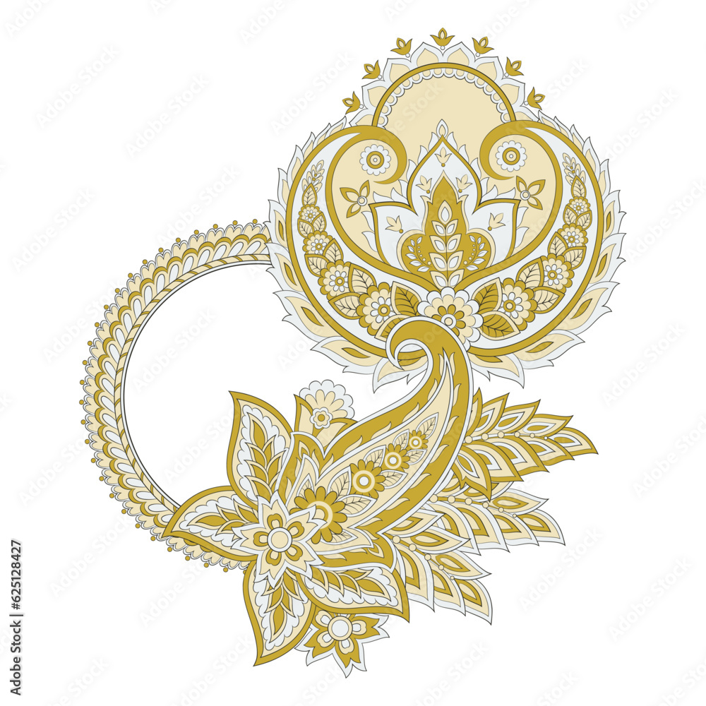 Floral Vector Isolated indian pattern with paisley
