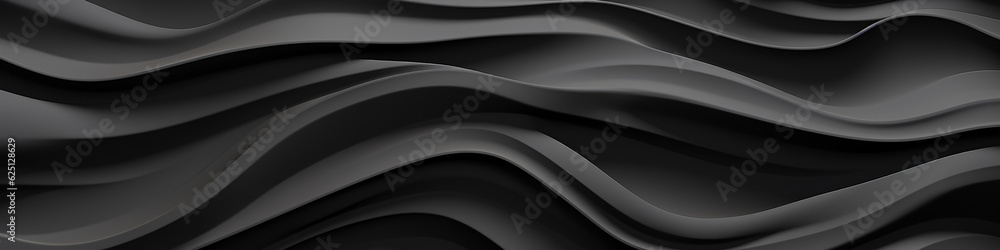 Obraz premium black lines three-dimensional background panorama long narrow top of the site. Generative AI