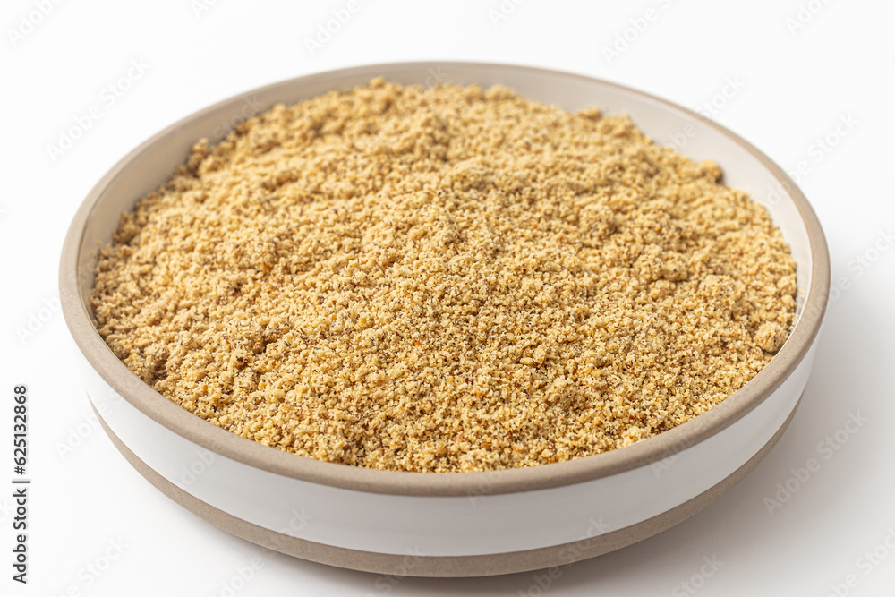 Perilla powder on a white background Perilla powder on a white background