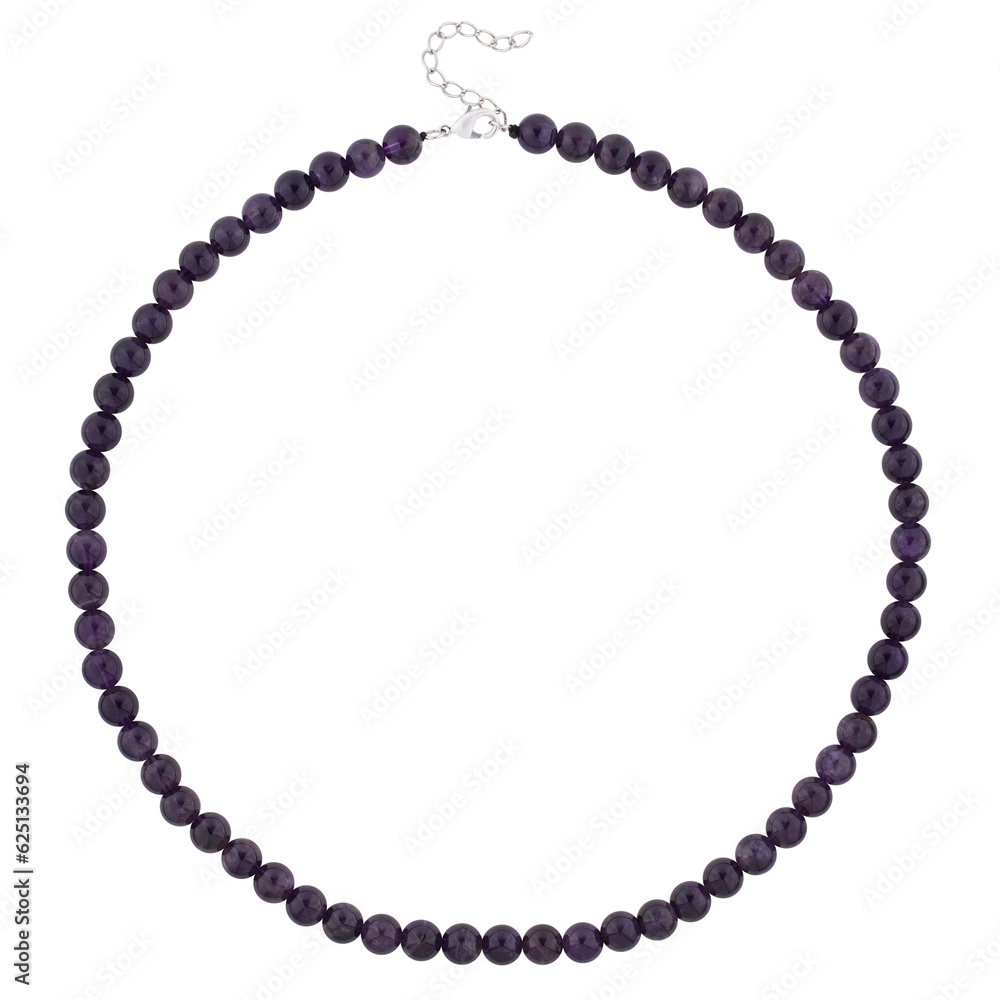 Necklace of dark stone carved on a white background& Necklace of dark stone carved on a white background&