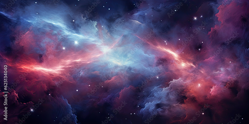 Fototapeta premium Endless universe with stars and galaxies in outer space - Generative AI