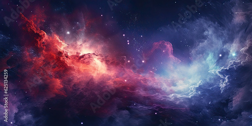 Endless universe with stars and galaxies in outer space - Generative AI