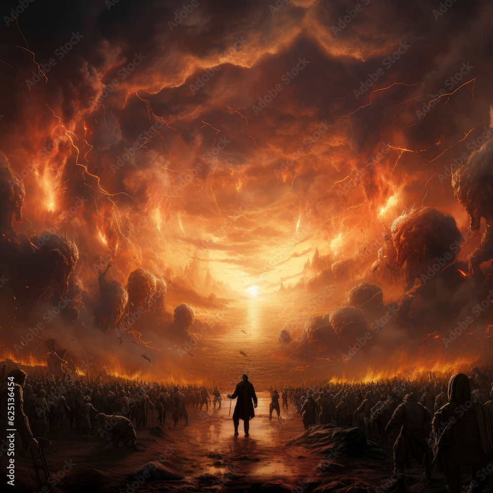 Fototapeta premium Triumph of Light The Final Battle and Victory over Satan