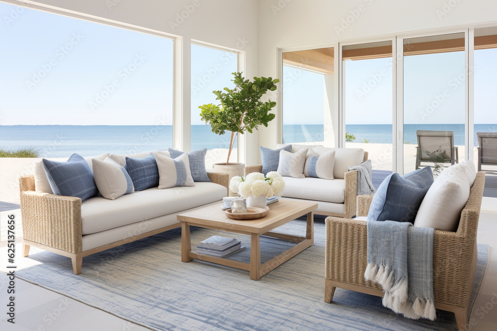 Modern Coastal Living Room Rug