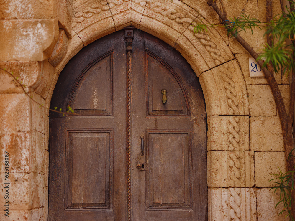 travel to city of Lindos on island of Rhodes, Greece