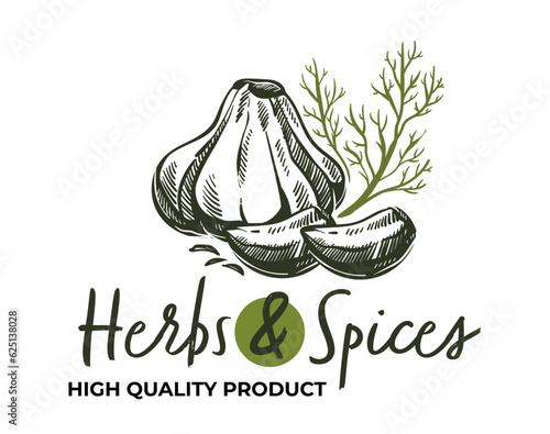Herbs and spices high quality products shop logo