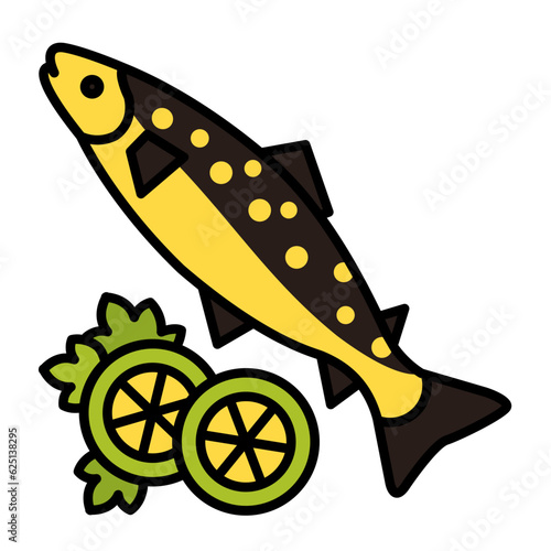 Trout lineal color icon vector image.