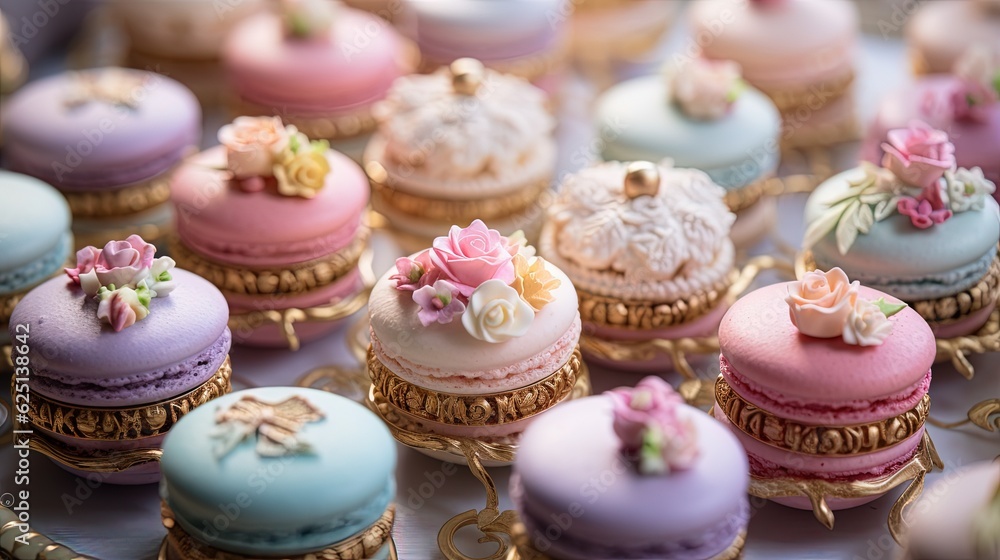 a table topped with lots of different colored cupcakes. generative ai a table topped with lots of different colored cupcakes. generative ai