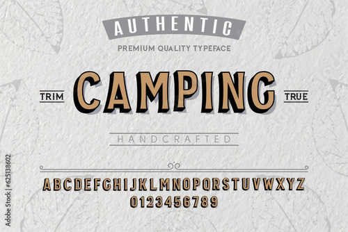 Camping typeface. For labels and different type designs
