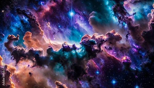 A Journey through Colorful Galaxies, Nebulas, and Supernovas ai generated