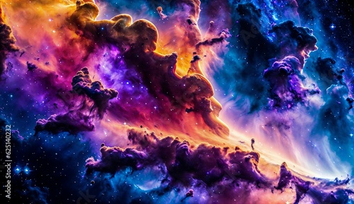 A Journey through Colorful Galaxies, Nebulas, and Supernovas ai generated