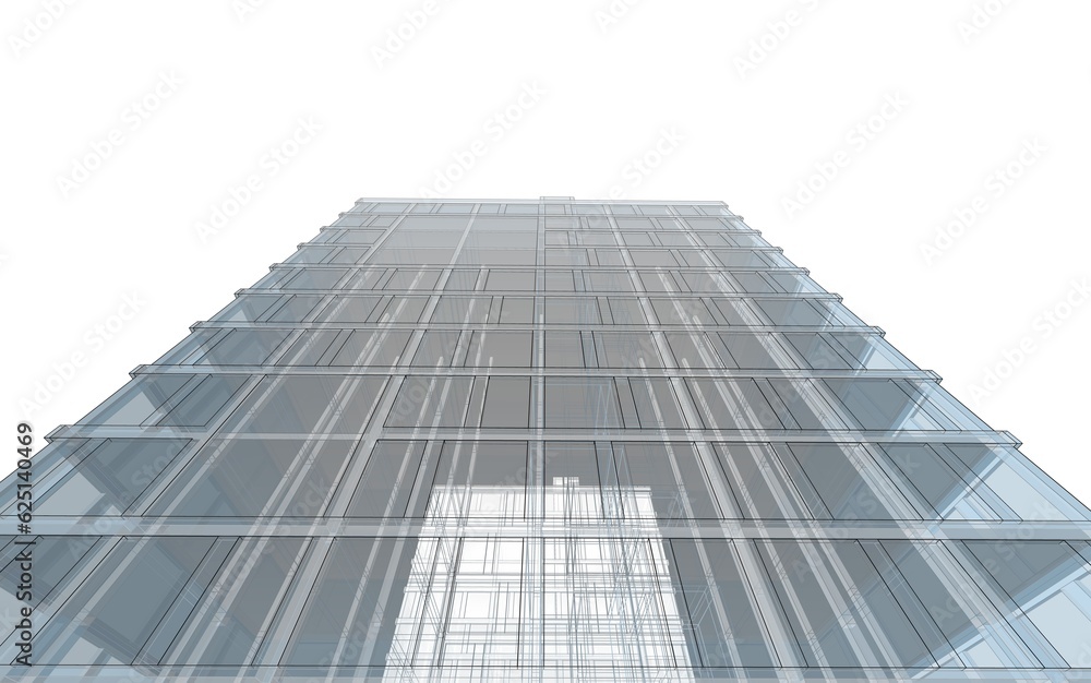 Modern architecture building 3d illustration Modern architecture building 3d illustration
