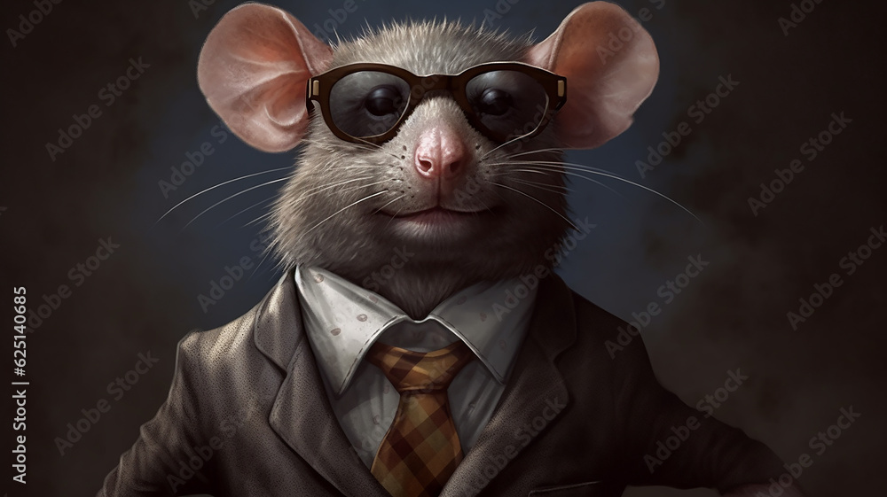 Φωτογραφία rat banker bad politician caricature, greed anger business concept