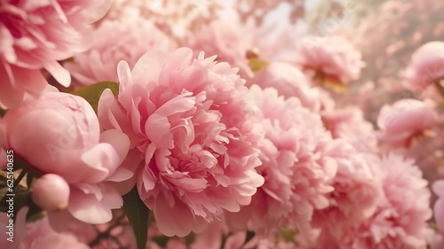 peonies abstract summer background flowers. generative Ai