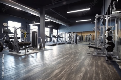 Gym fitness saloon, Fitness, Sport, Training, Fitness center interior