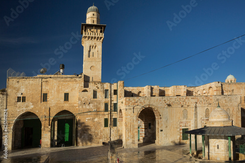 Bab al-Silsila minaret on the Temple Mount of the Old City of Jerusalem