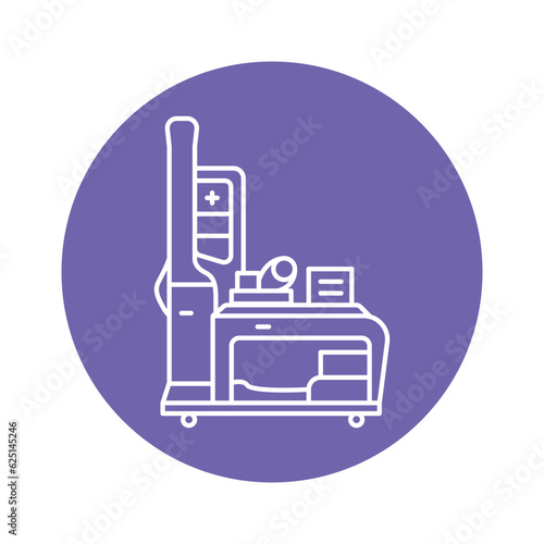 Self-service telemedicine black line icon. Pictogram for web page