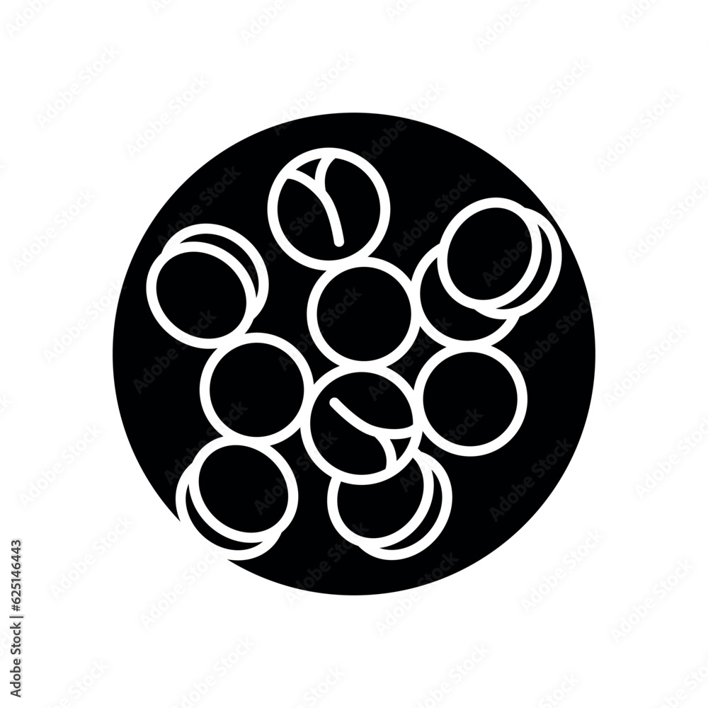 Chickpeas black line icon. Natural organic super food. Chickpeas black line icon. Natural organic super food.