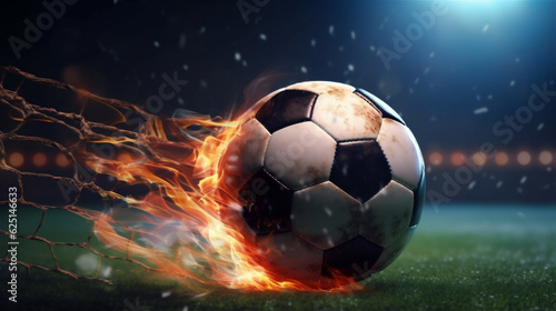 Soccer ball in fire © MrAdobe