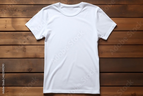 White Women's Cotton T-Shirt Mockup. Generative AI
