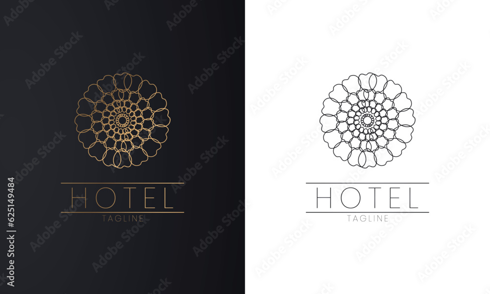 Round Leaf logo vector art luxury golden, Hotel logo, Luxury resort ...