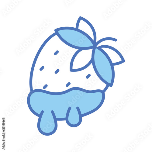 An amazing chocolate dipped strawberry vector design, modern flat style