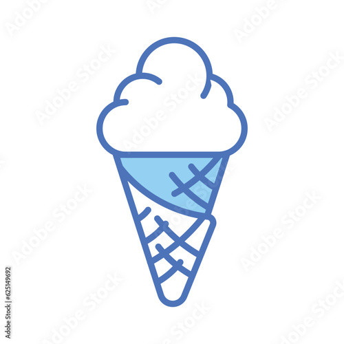 Chocolate flavored cone ice cream vector design in trendy style