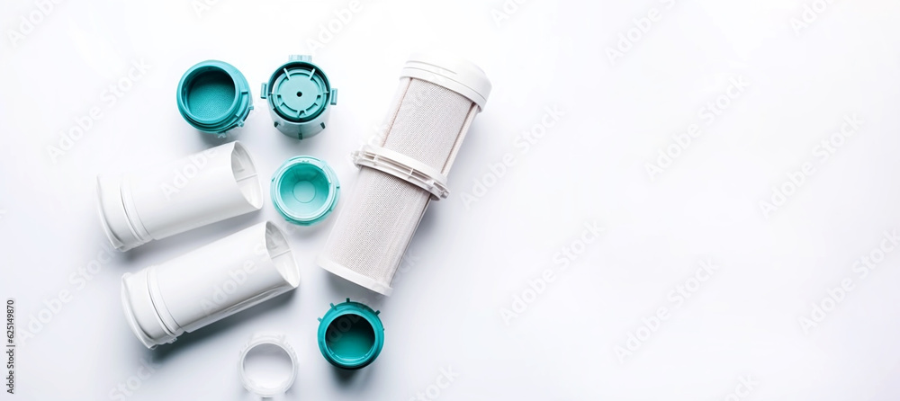 damaged broken faucet water cartridge, filters for cleaning drinking water for healthy life