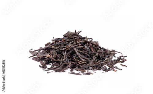 Dried black tea on the whit...
