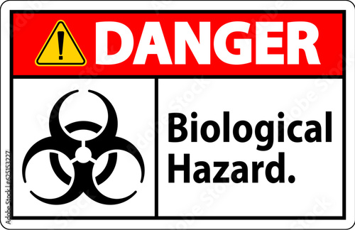 Danger Label Biological Hazard On White Background