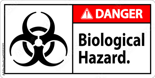 Danger Label Biological Hazard On White Background