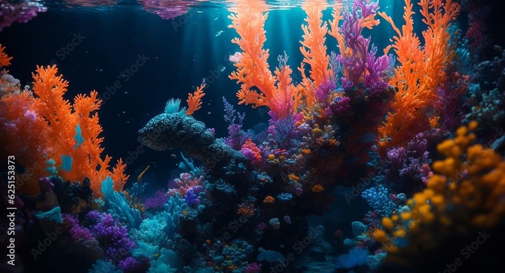 A Serene Hollow Colorful Sea Coral Reef