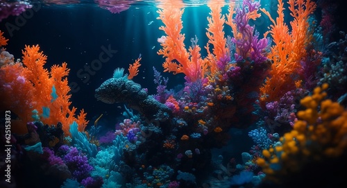 A Serene Hollow Colorful Sea Coral Reef