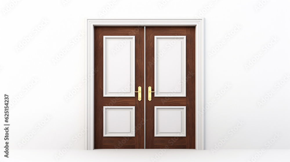Door with a white background. Generative AI. Door with a white background. Generative AI.