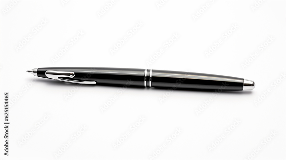 Black ballpoint pen. Generative AI. Black ballpoint pen. Generative AI.